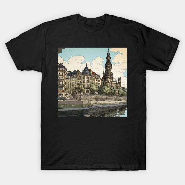 Dresden city drawing T-Shirt by ComicsFactory